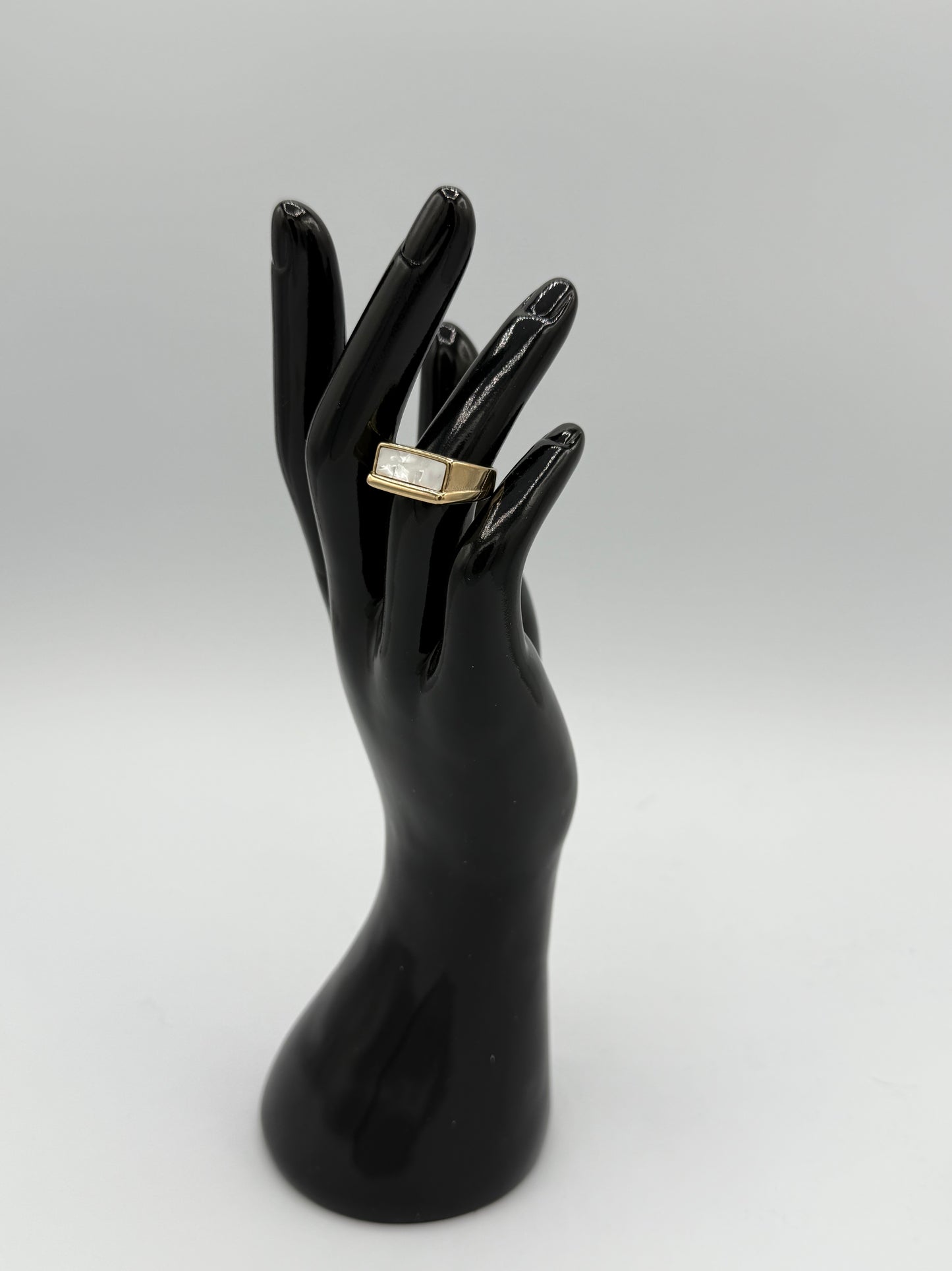 Mini Rectangle Mother of Pearl Ring