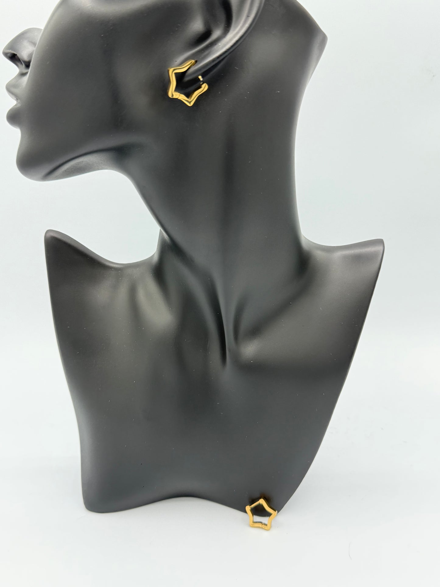 Golden Star Hoop Earrings