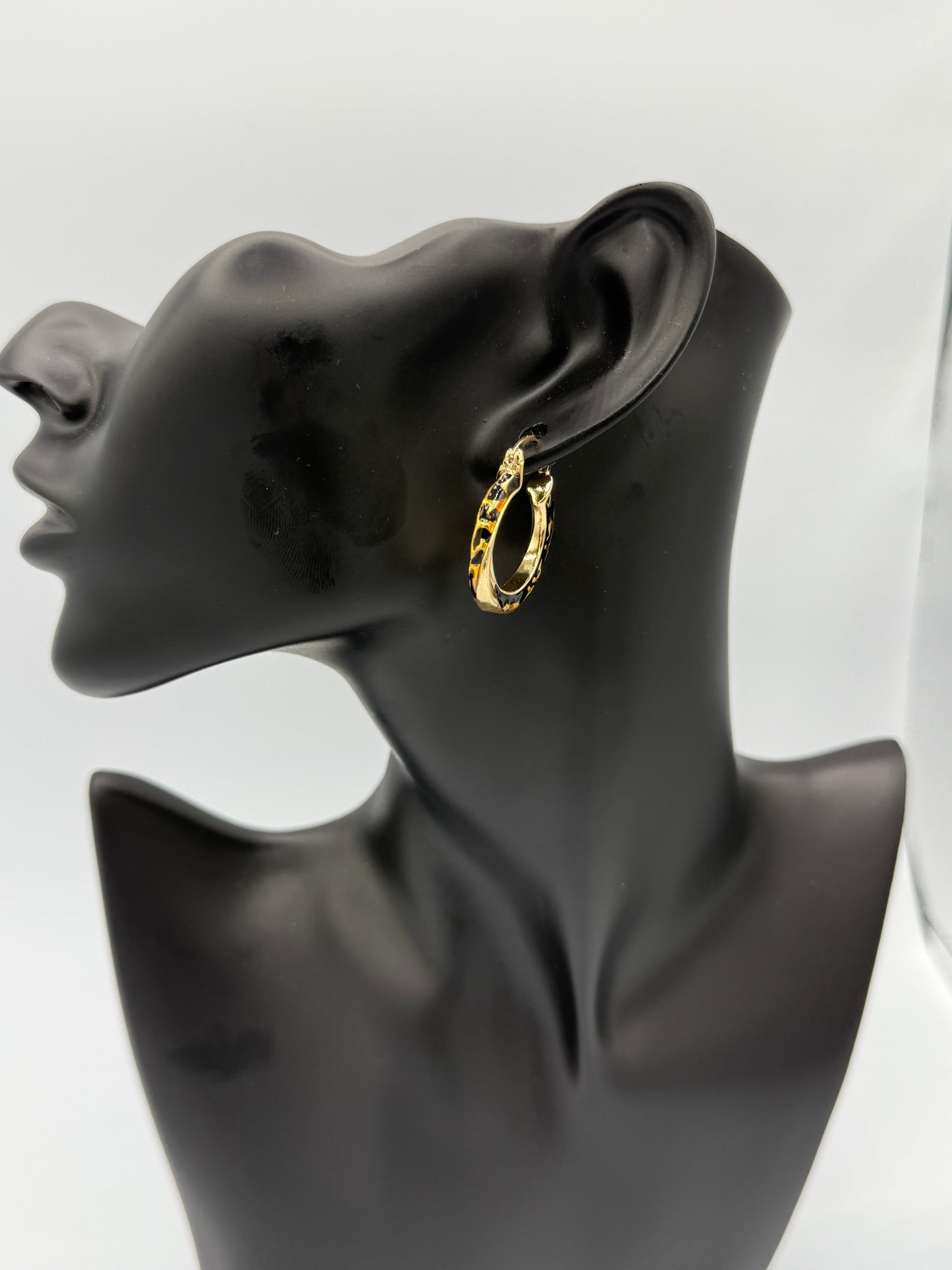 Gold Stainless Steel Leopard Earrings