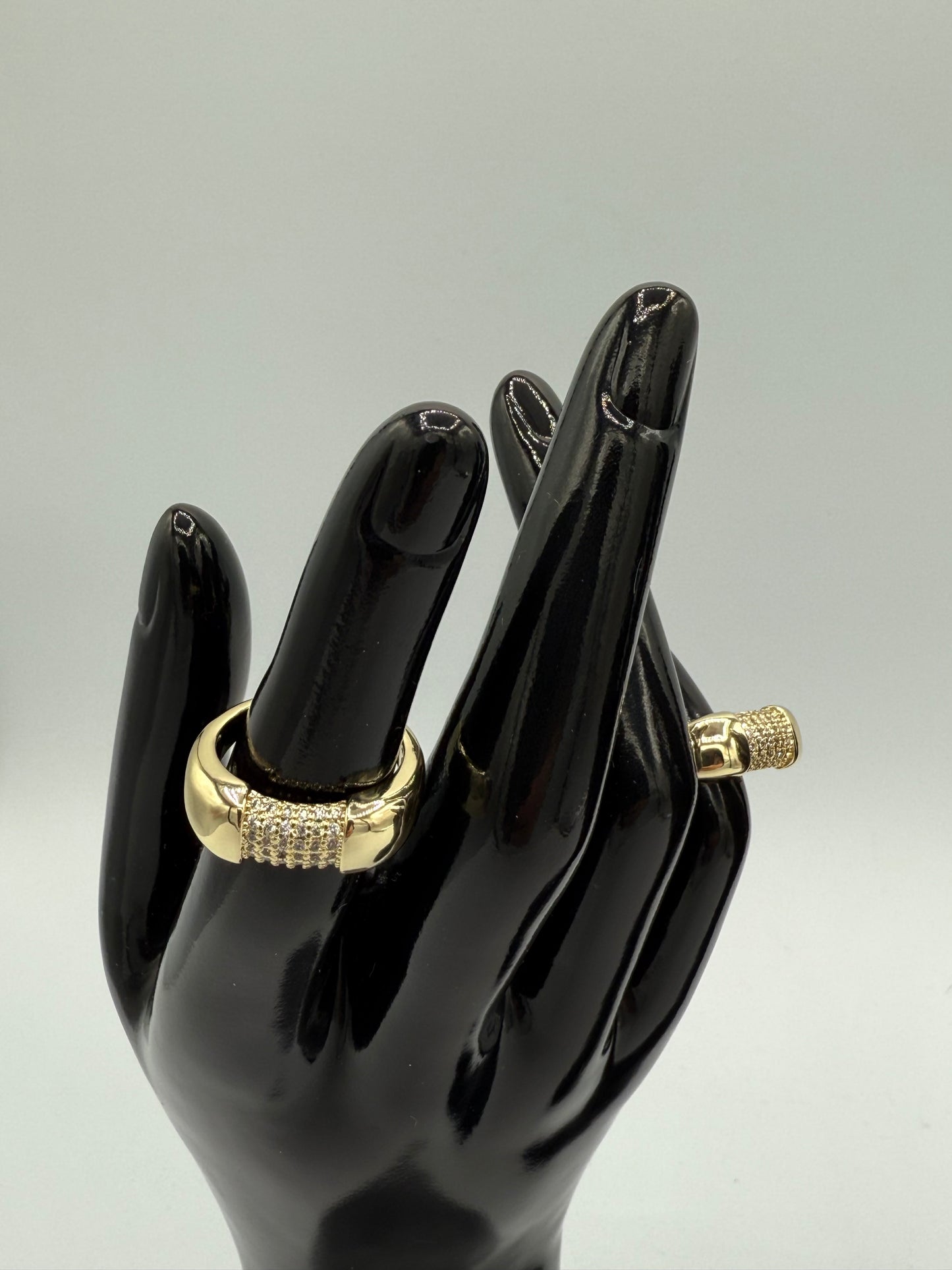 Golden Bold Pavé Ring