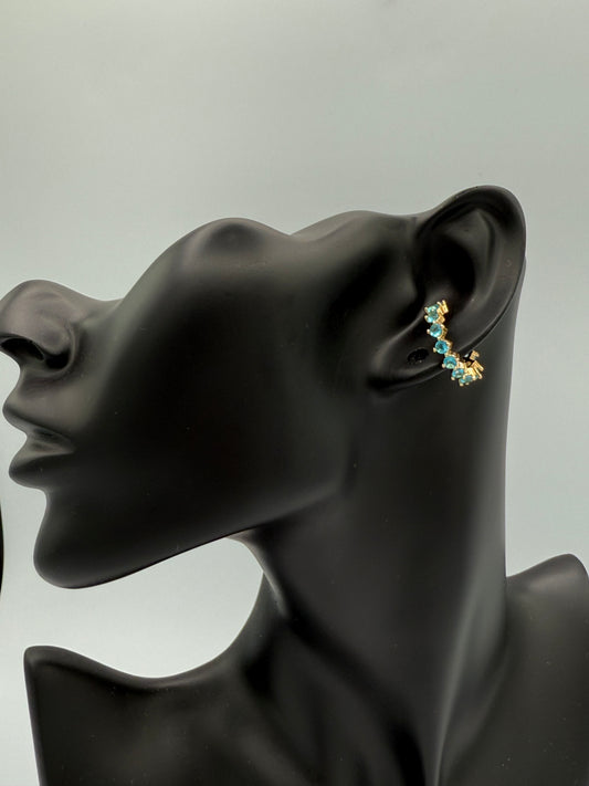 Blue Crystal Ear Cuff