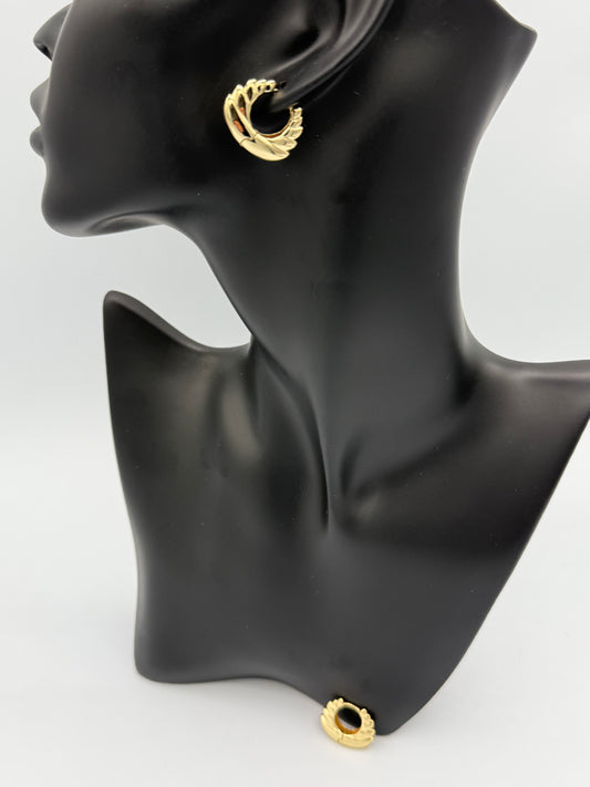 Golden Wave Hoop Earrings