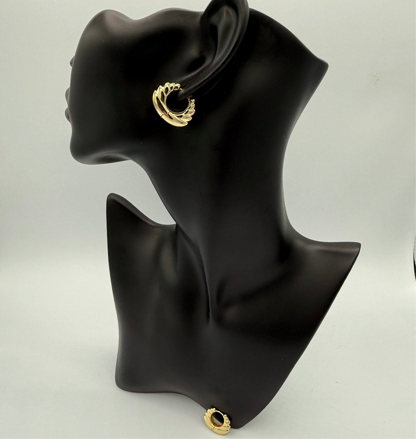 Golden Wave Hoop Earrings