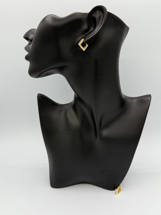 Golden Geometric Stud Earring