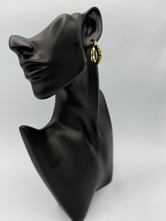 Gold Stainless Steel Leopard Earrings