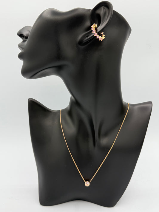 Golden Sphere Pendant Necklace