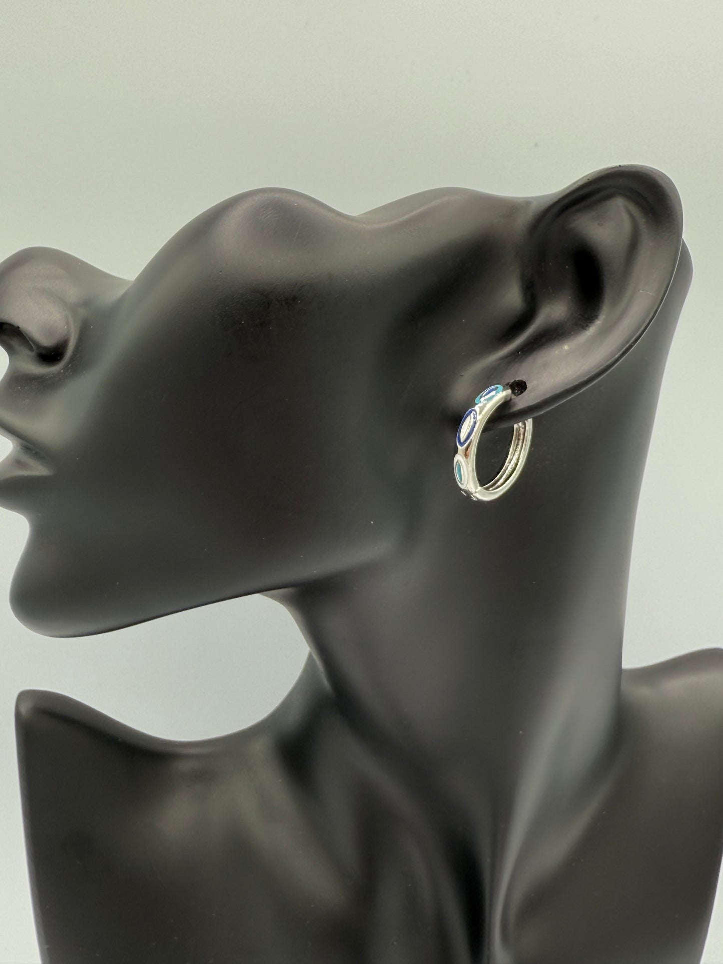 Protective Evil Eye Hoop Earrings – Waterproof Stainless Steel