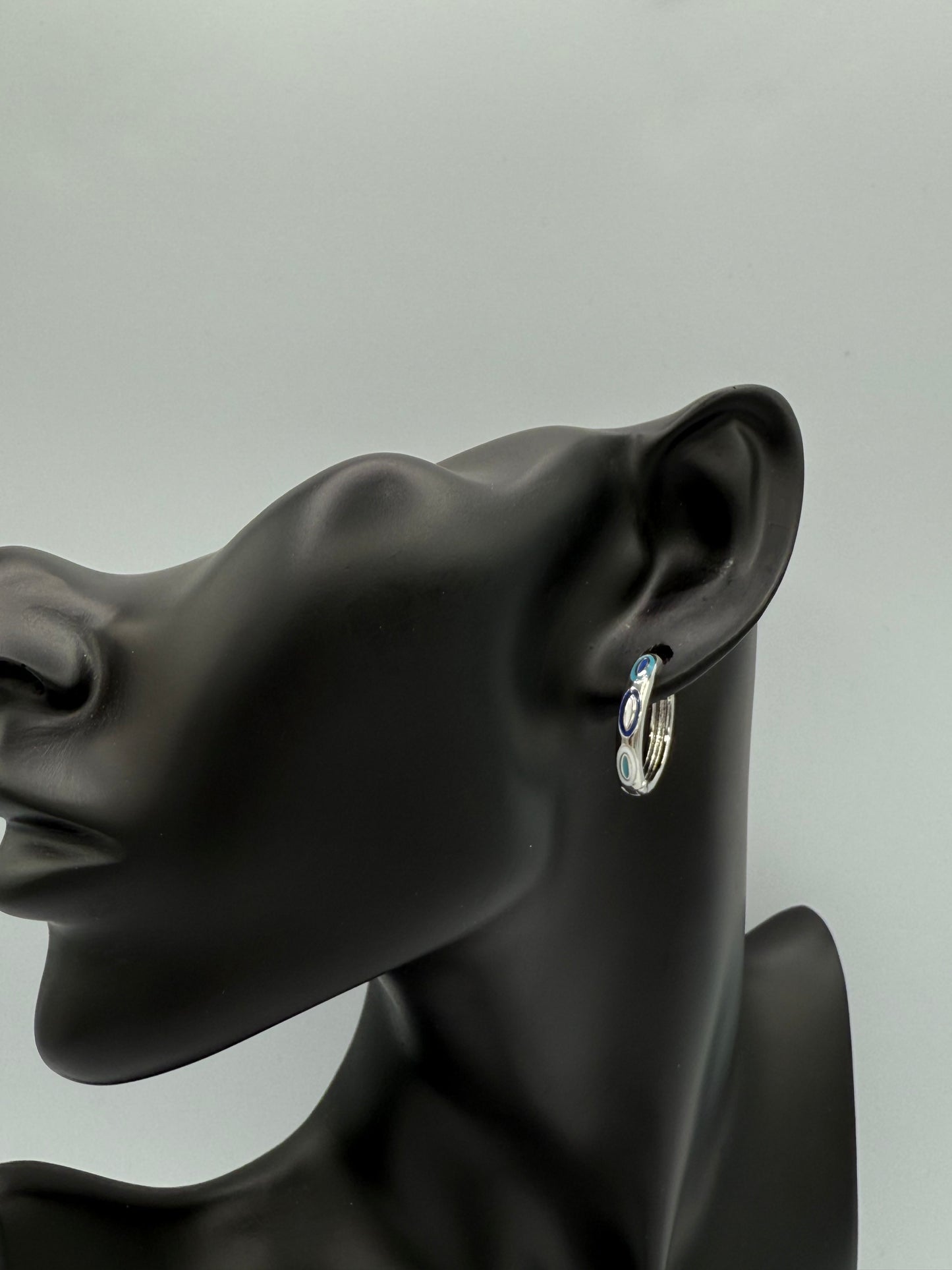 Protective Evil Eye Hoop Earrings – Waterproof Stainless Steel