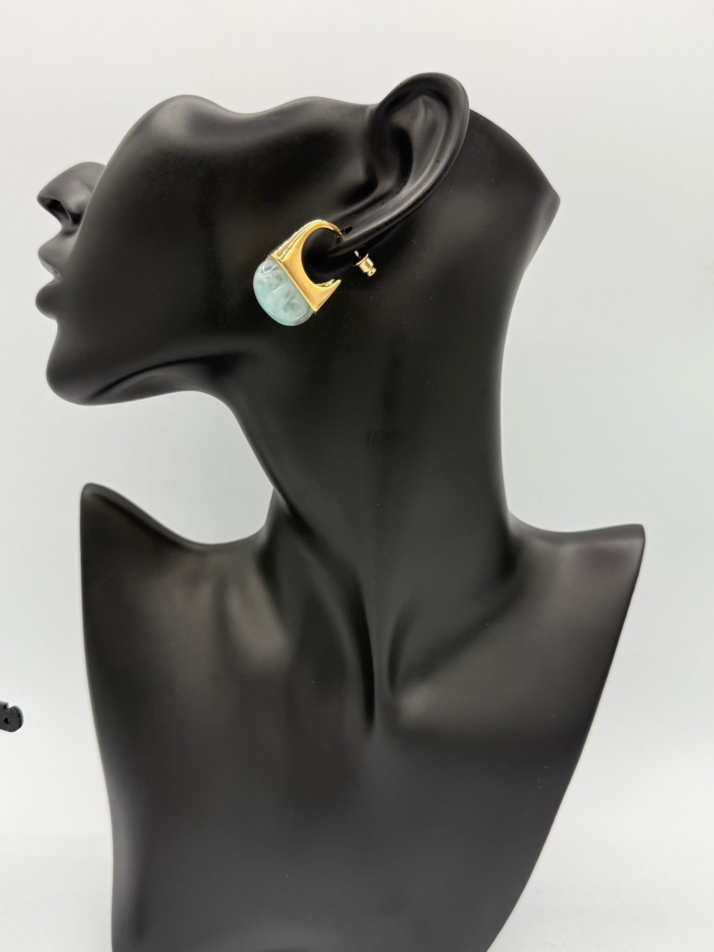 Bold Gold & Mint Green Hoop Earrings – Deriss Jewellery