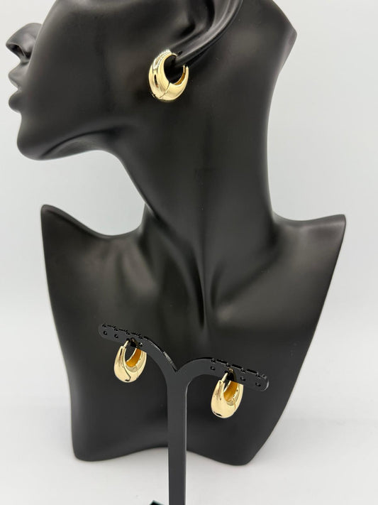 Gold-colored stainless steel earring